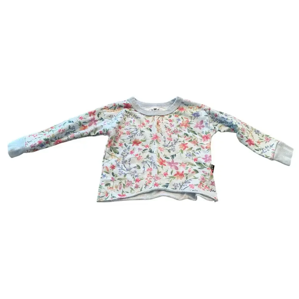 T2love Girls White Long Sleeve Floral Print Lounge Set Size 2 Year